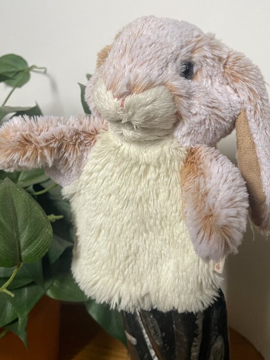 Folkmanis Puppets Other - Folkmanis Rabbit Puppet Lop Bunny Easter Small White Tan 6.5"